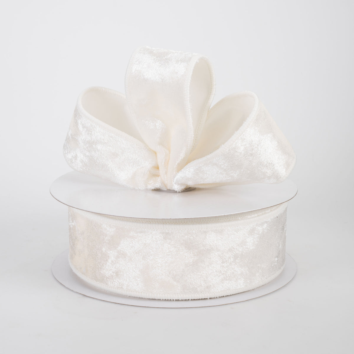 1.5" Lush Velvet Matte Satin Backed Ribbon: Ivory (10 Yards)