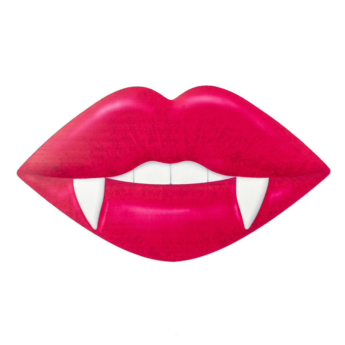 12" Metal Embossed Hanger: Hot Pink Vampire Lips