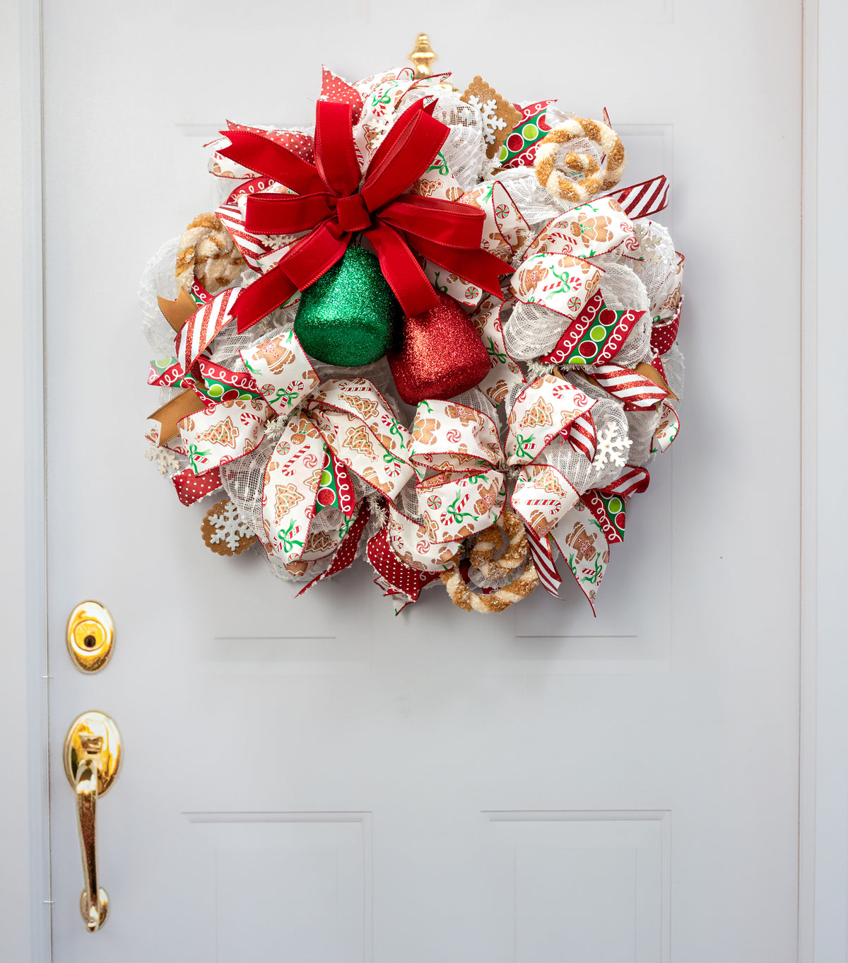 5" Glitter Gumdrop Ornament: Metallic Emerald Green