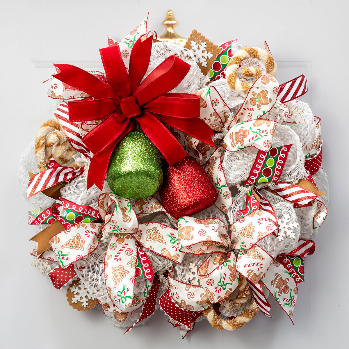 5" Glitter Gumdrop Ornament: Metallic Red