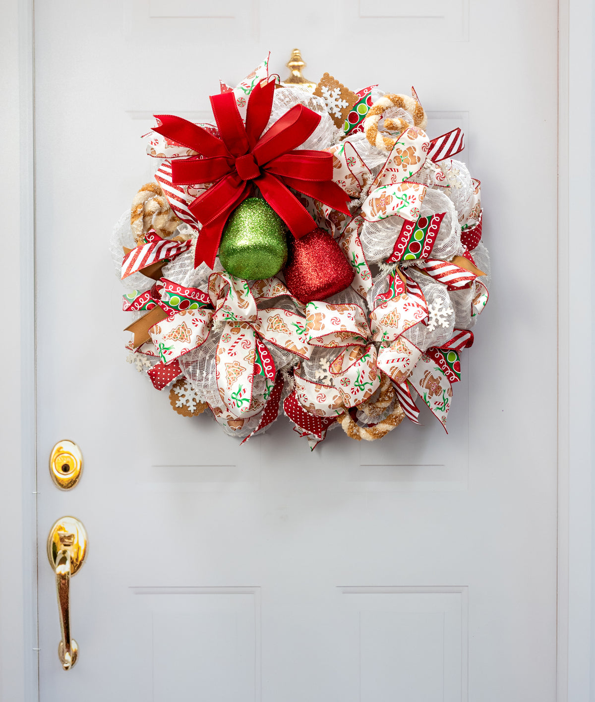 5" Glitter Gumdrop Ornament: Metallic Red