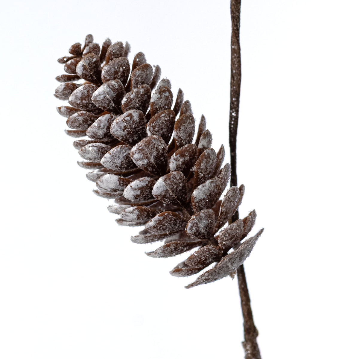 28" Mixed Pinecones Spray: Frosted Natural