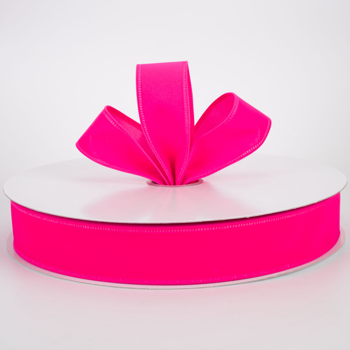 1.5" Value Velvet Ribbon: Neon Hot Pink (50 Yards)