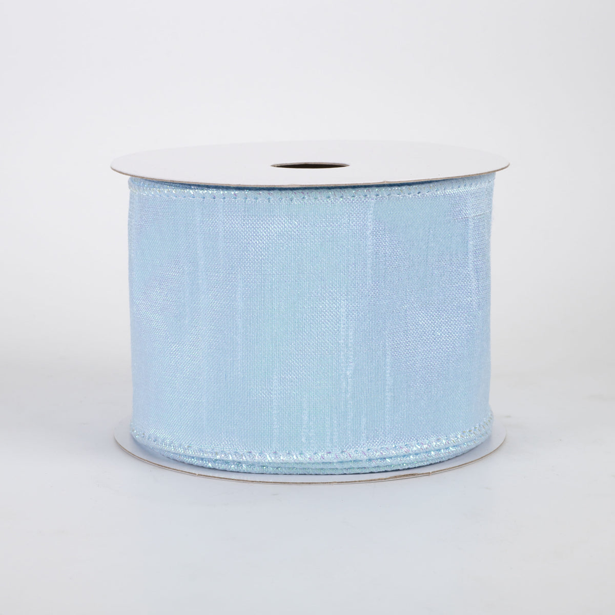 2.5" Iridescent Metallic Solid Ribbon: Light Blue (10 Yards)