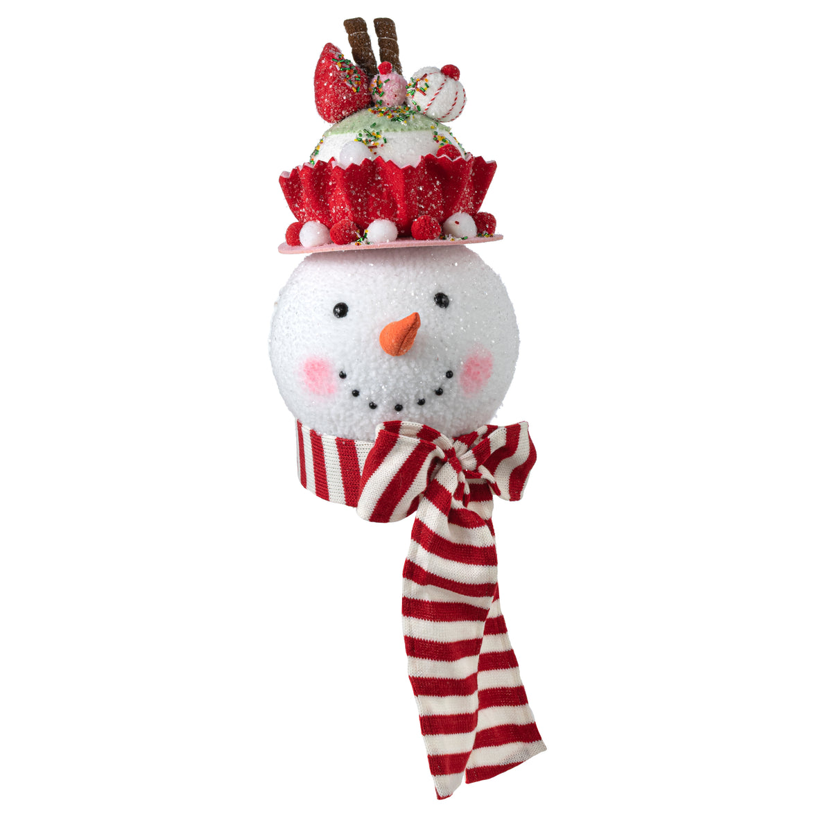 14" Ice Cream Snowman Head Tree & Table Topper