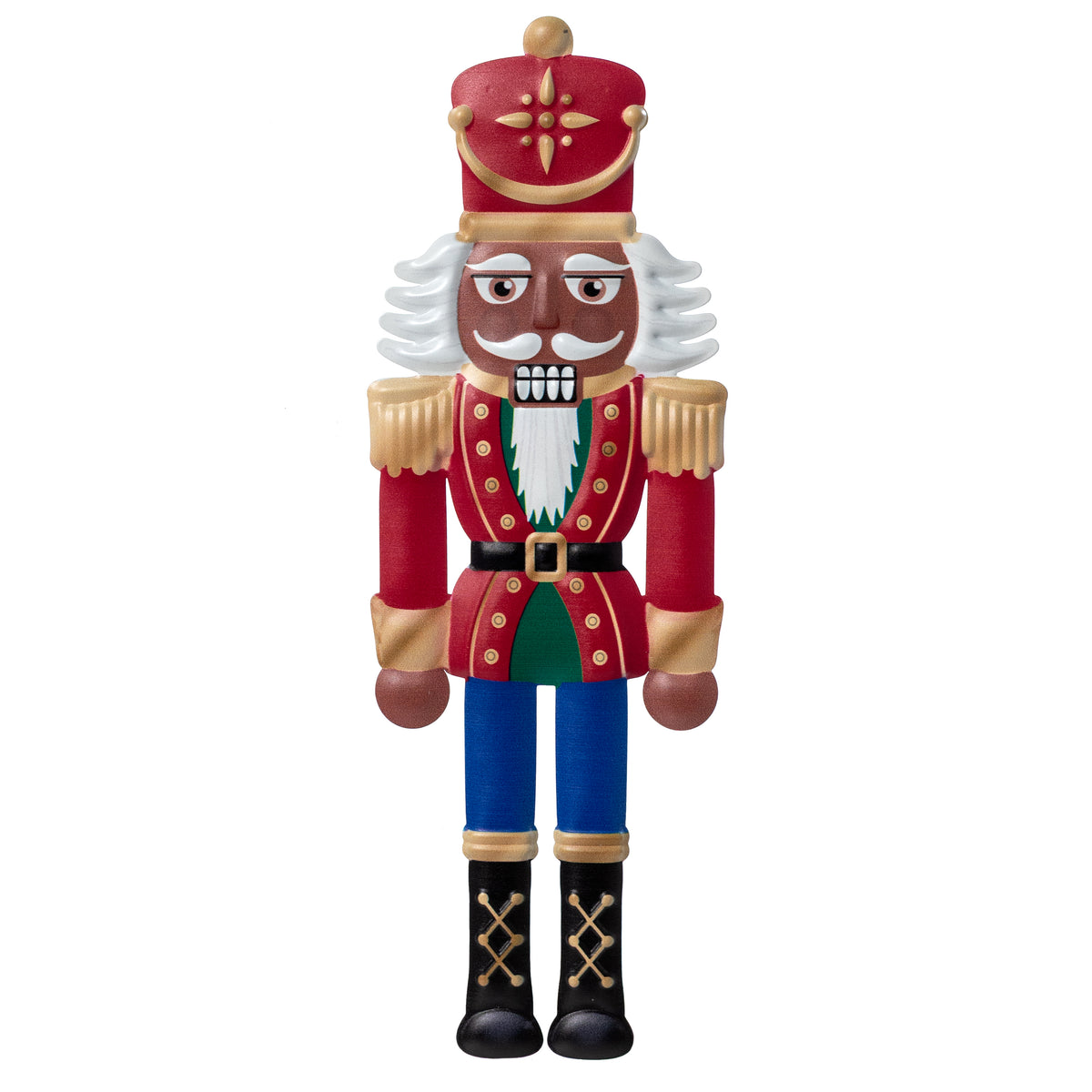 12" Metal Embossed Hanger: Brown Traditional Nutcracker
