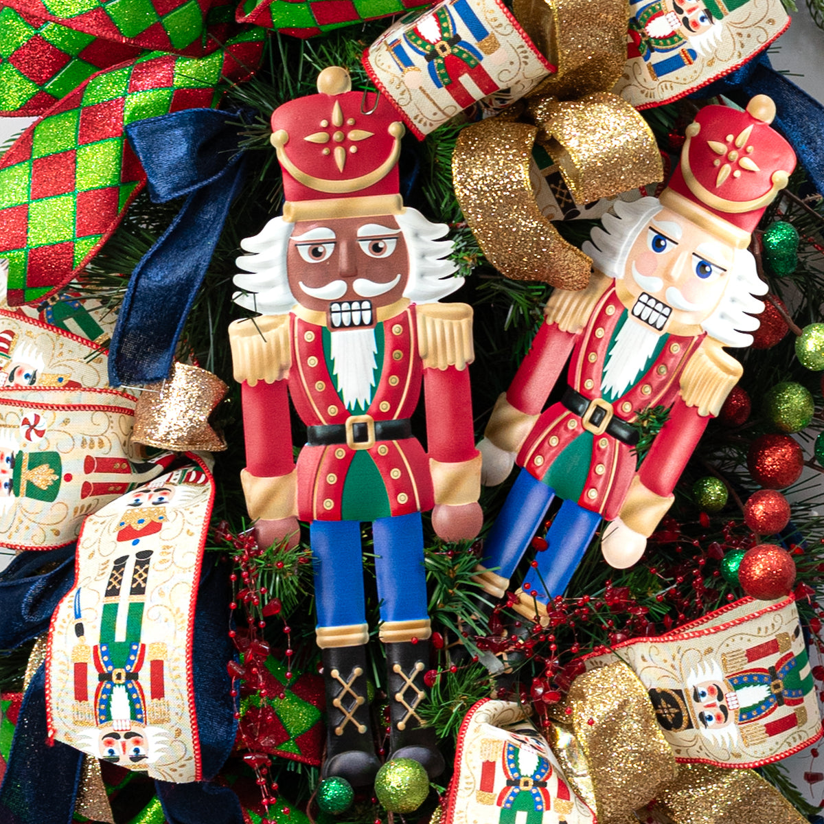 12" Metal Embossed Hanger: Brown Traditional Nutcracker