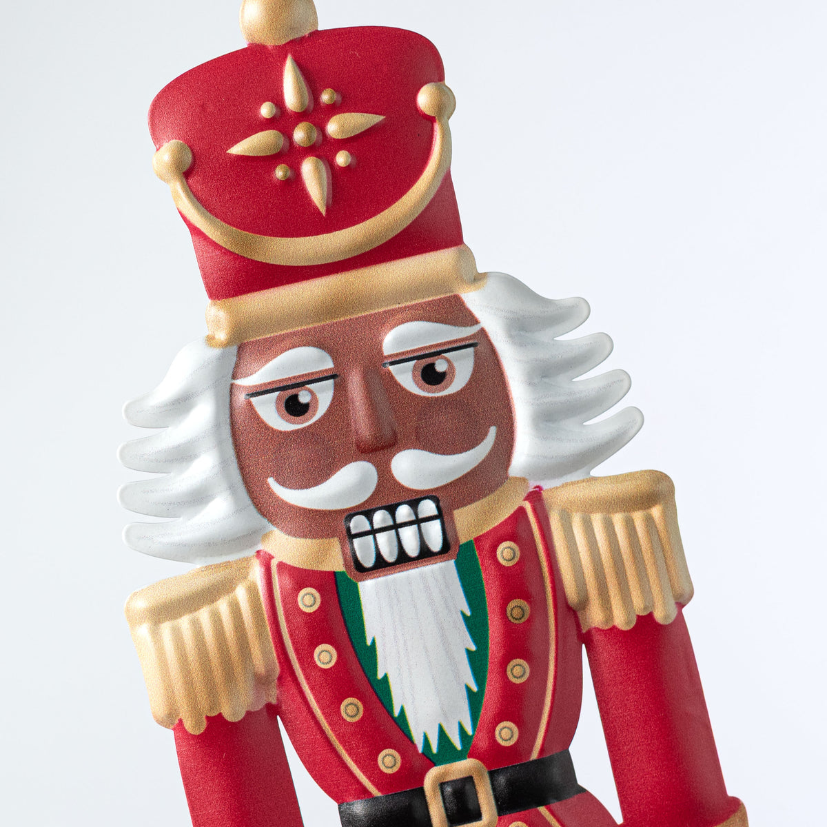 12" Metal Embossed Hanger: Brown Traditional Nutcracker