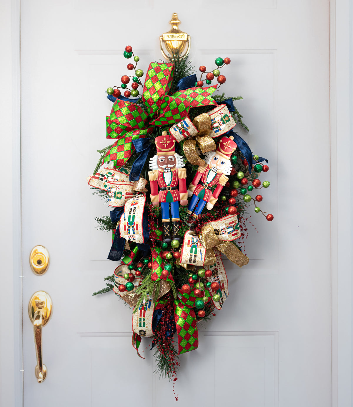 12" Metal Embossed Hanger: Brown Traditional Nutcracker