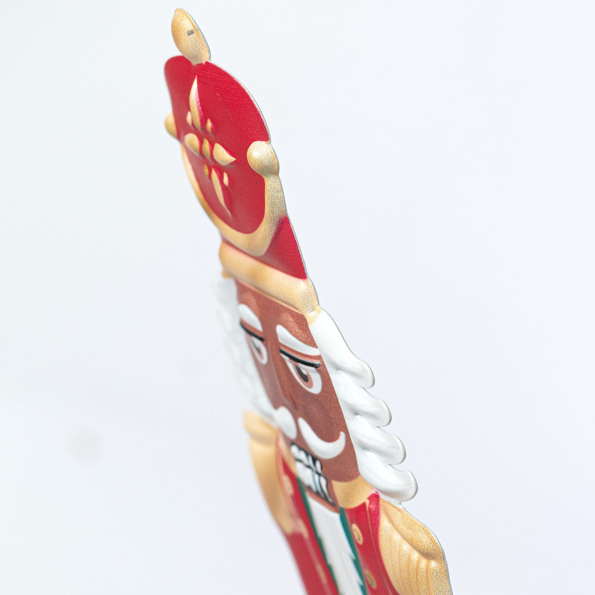 12" Metal Embossed Hanger: Brown Traditional Nutcracker