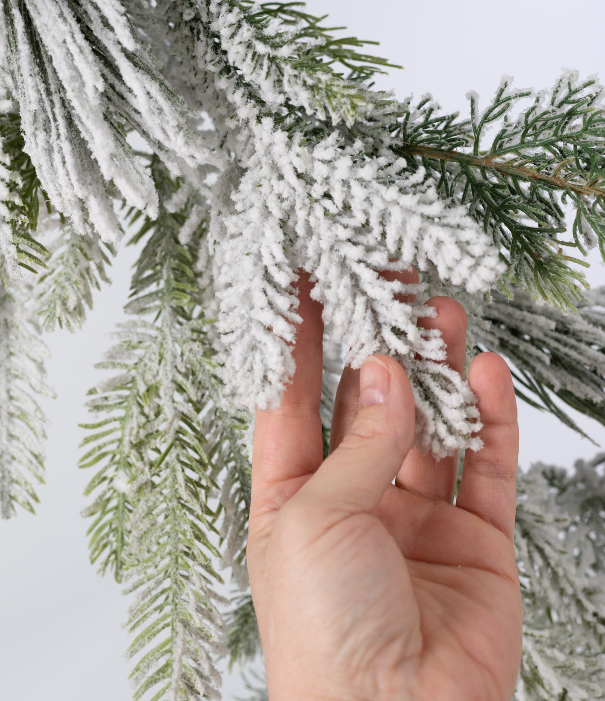 72" Mixed Swiss Pine Garland: Flocked Evergreen (48 Tips)