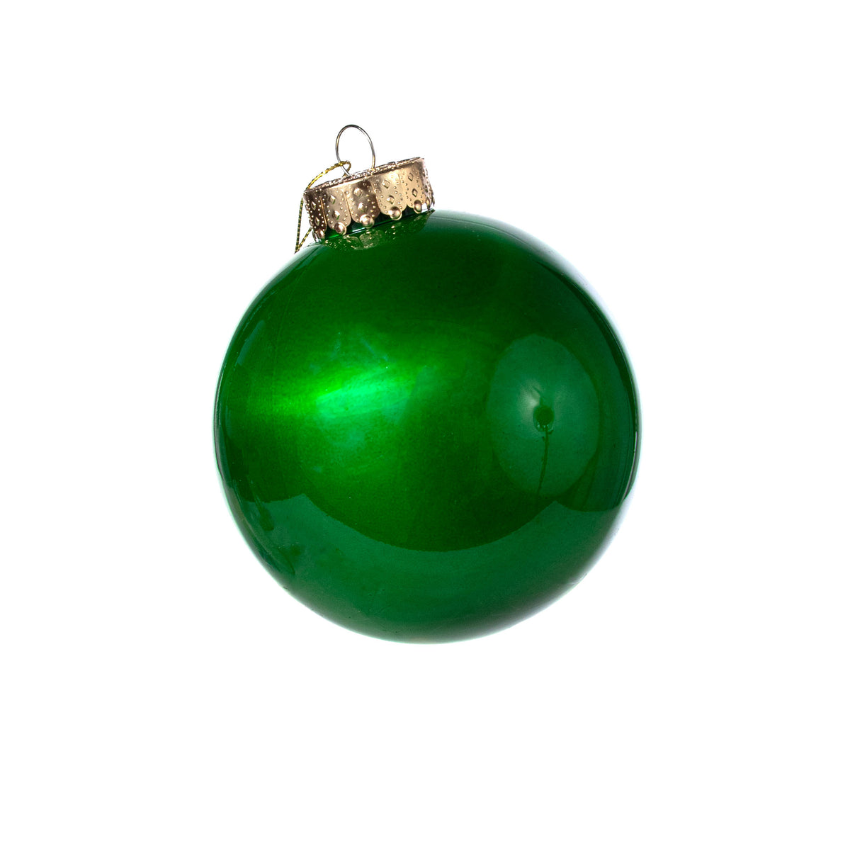 100mm Lacquered Glass-Look Shatterproof Ornament: Emerald Green