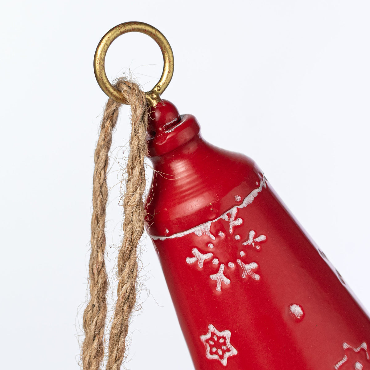 7" Nordic Holiday Lantern Bell Ornament: Red