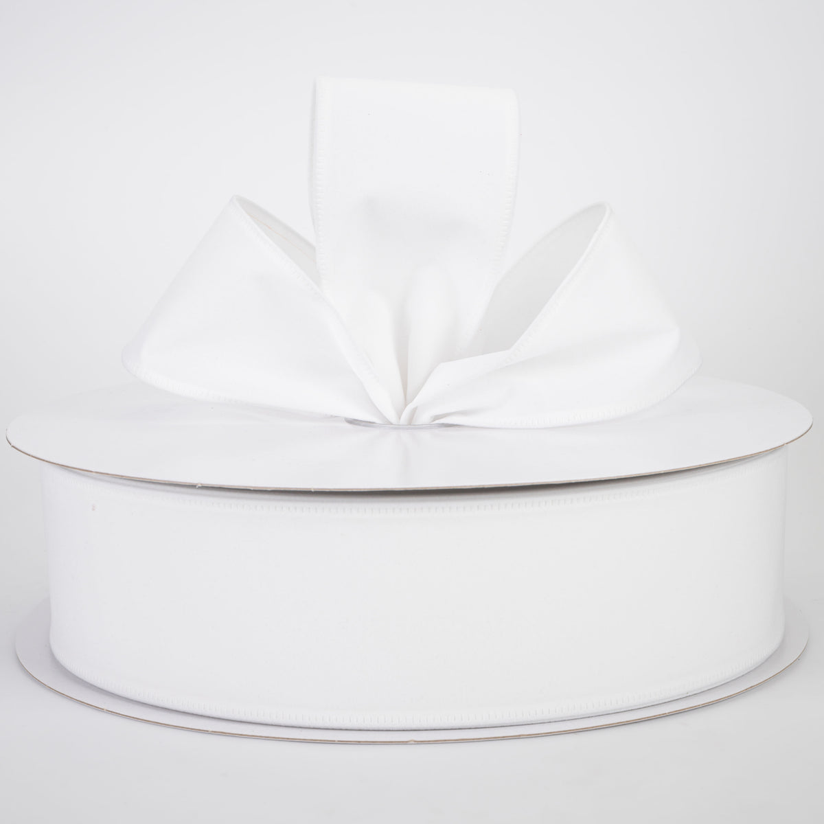 2.5" Value Velvet Ribbon: White (50 Yards)