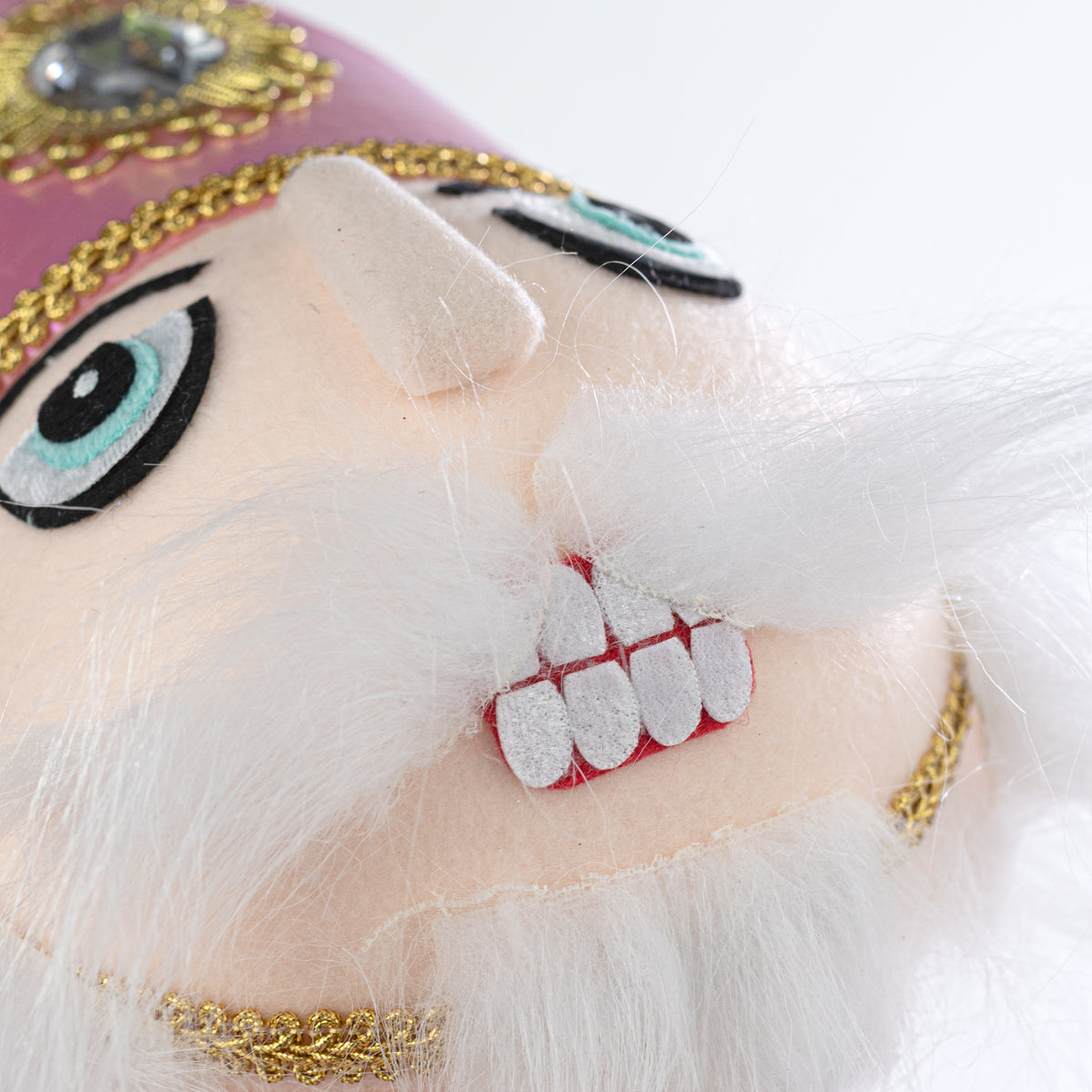 10" Nutcracker King Head Ornament: Iridescent Pink