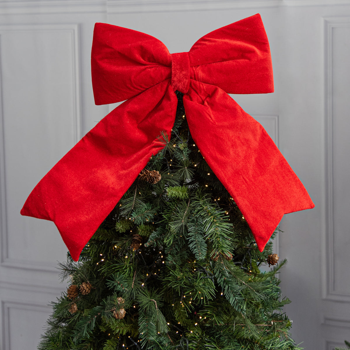 21" Deluxe Plush Velvet Bow: Red