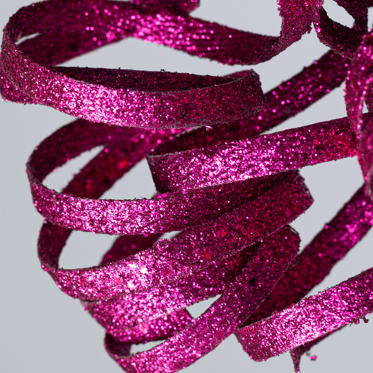 31" Curly Glitter Ribbon Spray: Fuchsia Hot Pink