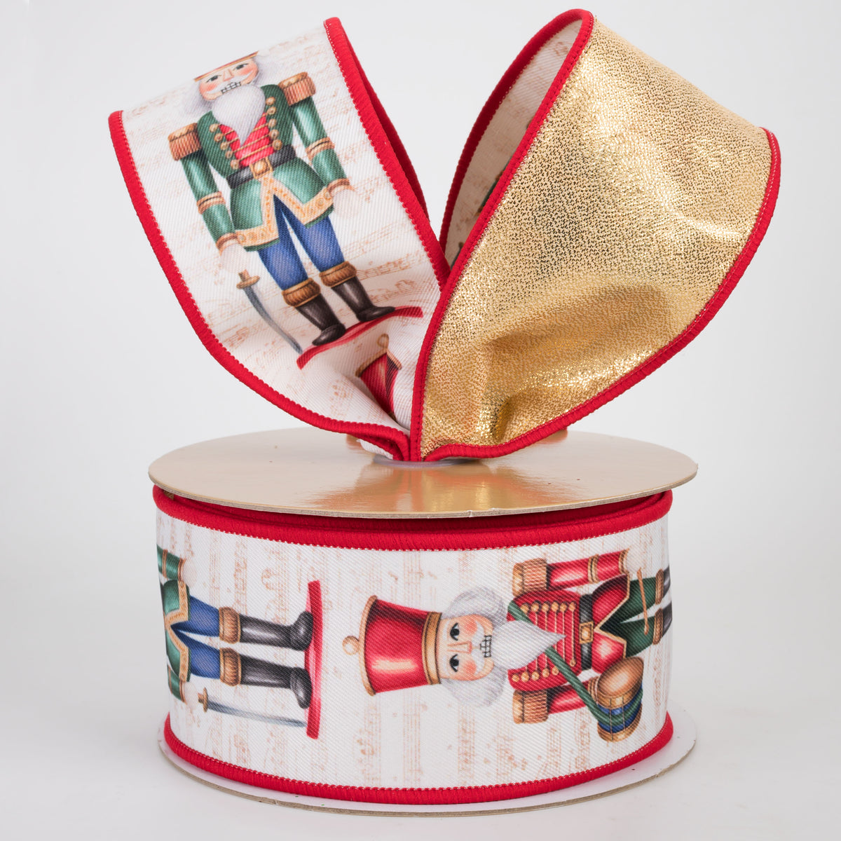 2.5" Double Sided Fused Nutcracker Ribbon: Gold Lamé (10 Yards)