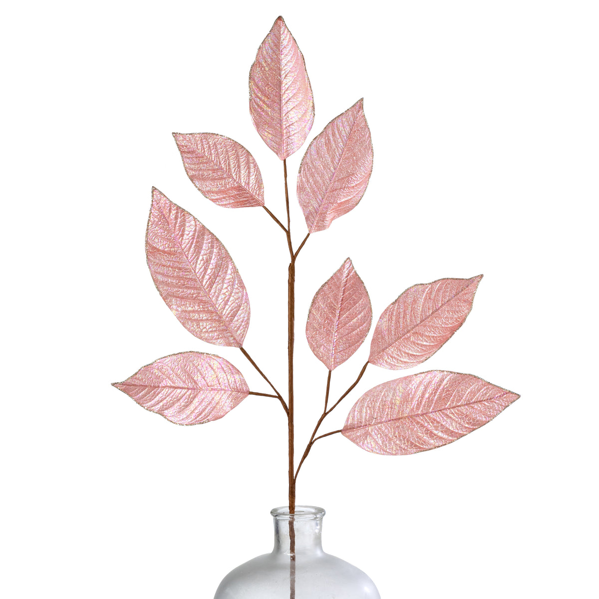 31" Magnolia Leaf Spray: Iridescent Soft Pink