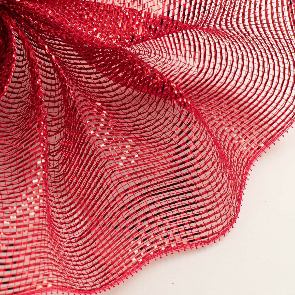 10" All Foil Metallic Mesh: Red