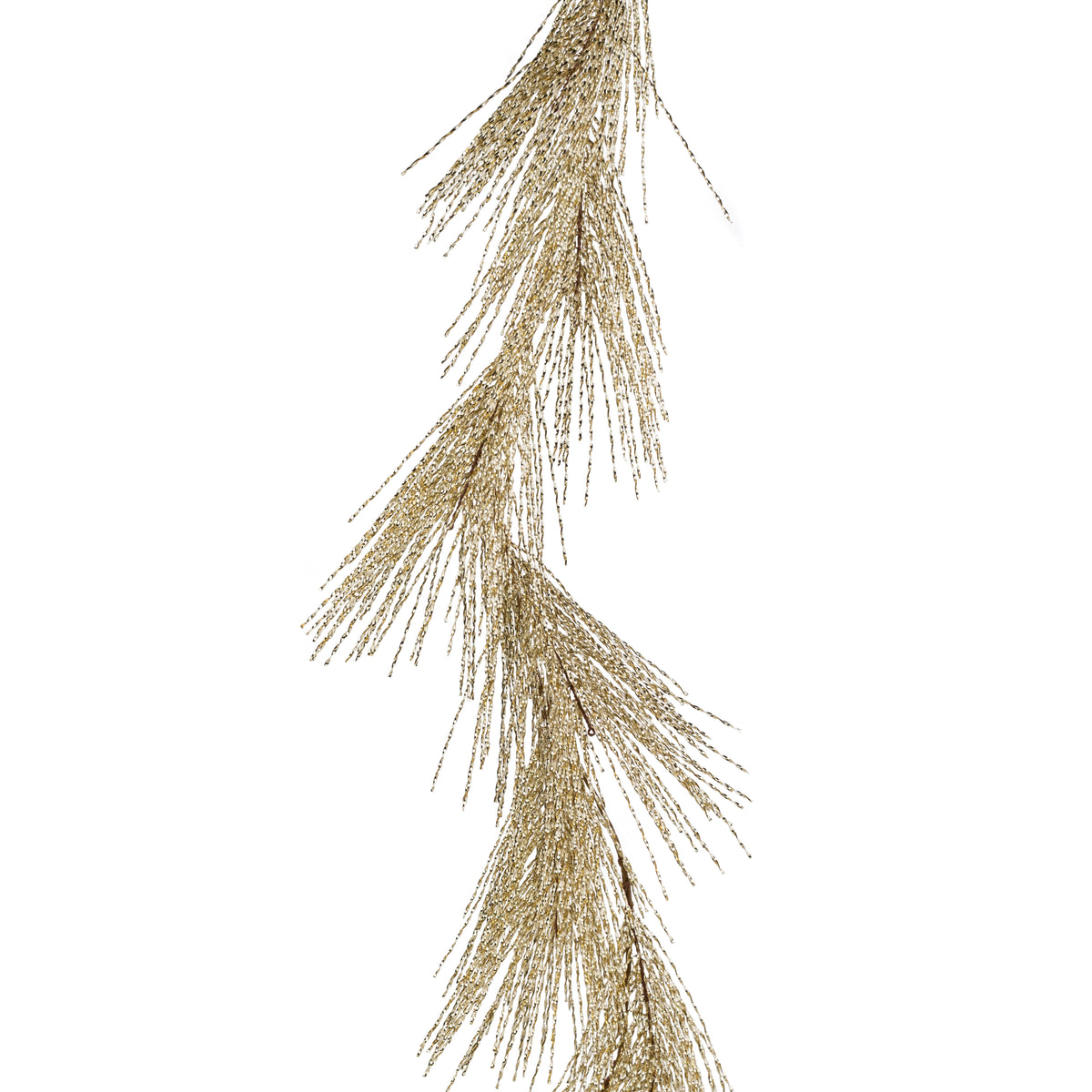 6' Twisted Tinsel Grass Garland: Champagne Gold