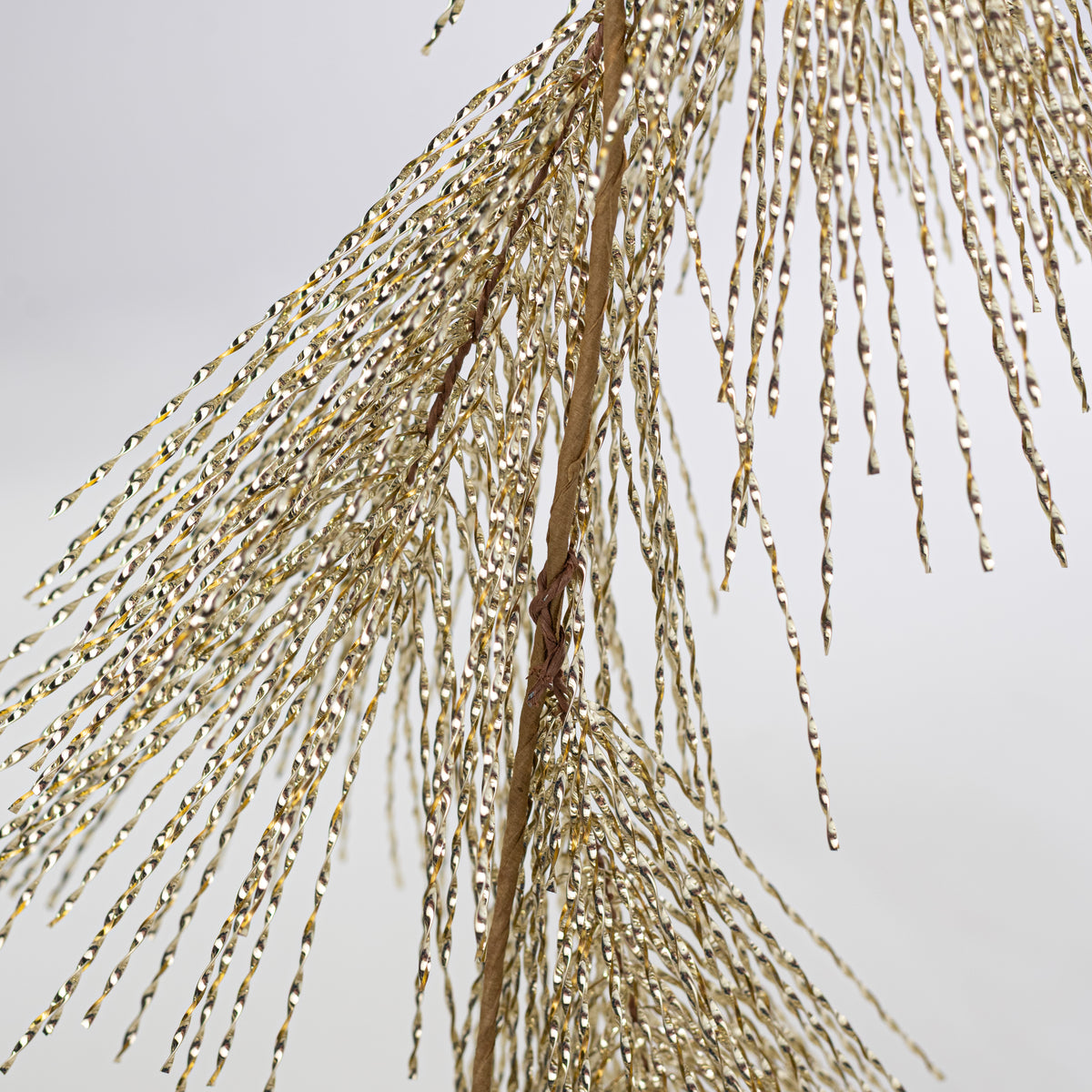 6' Twisted Tinsel Grass Garland: Champagne Gold