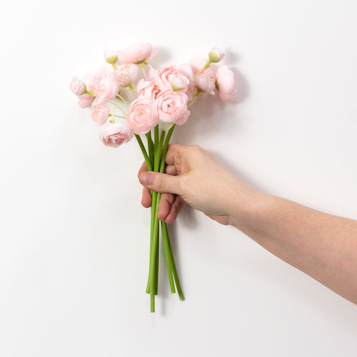 11" Mini Ranunculus Bundle: Light Pink