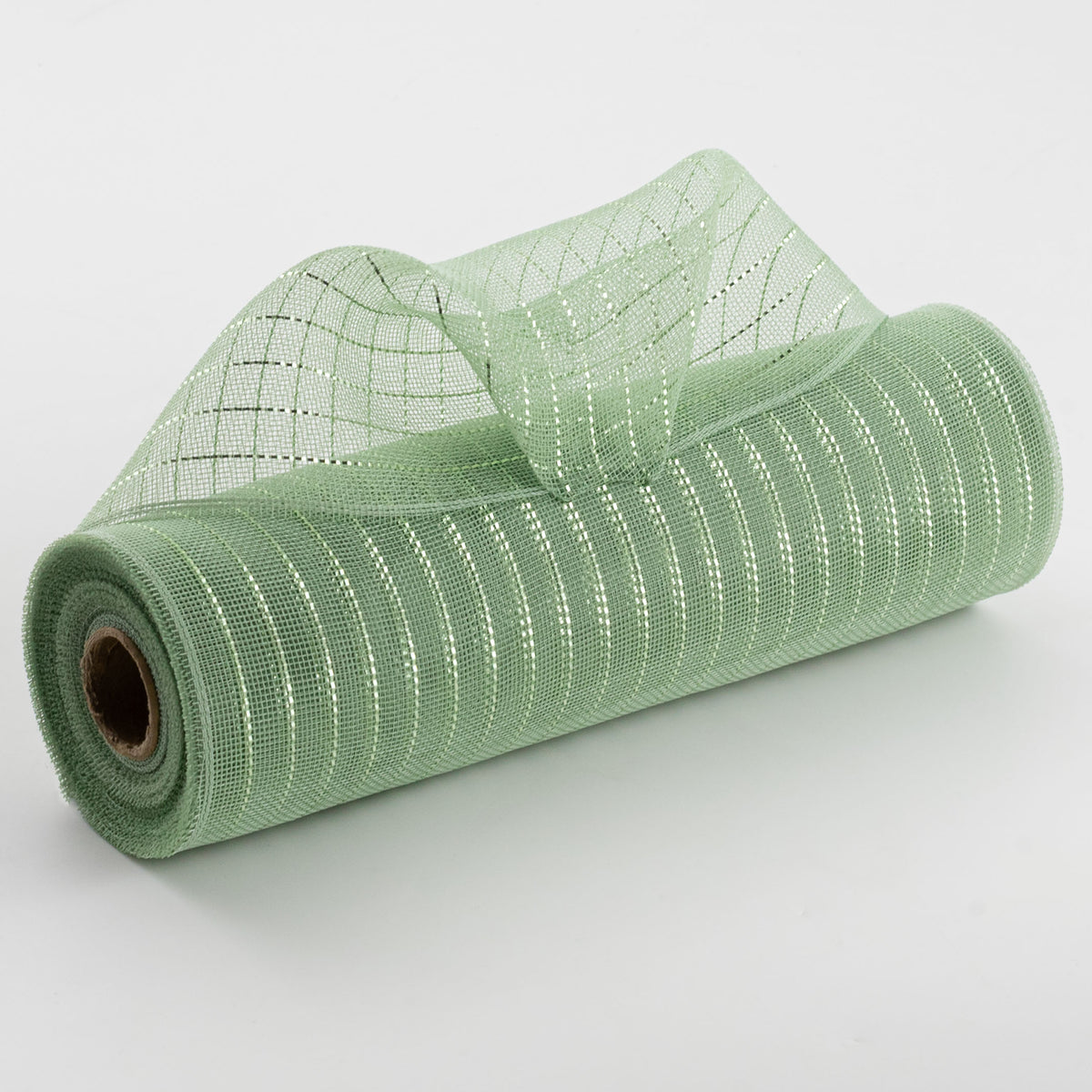 10" Matte Metallic Fine Weave Deco Mesh: Sage Green
