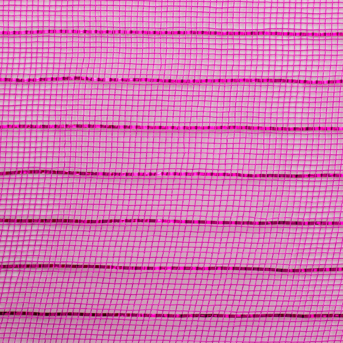 10" Metallic Fine Weave Deco Mesh: Hot Pink