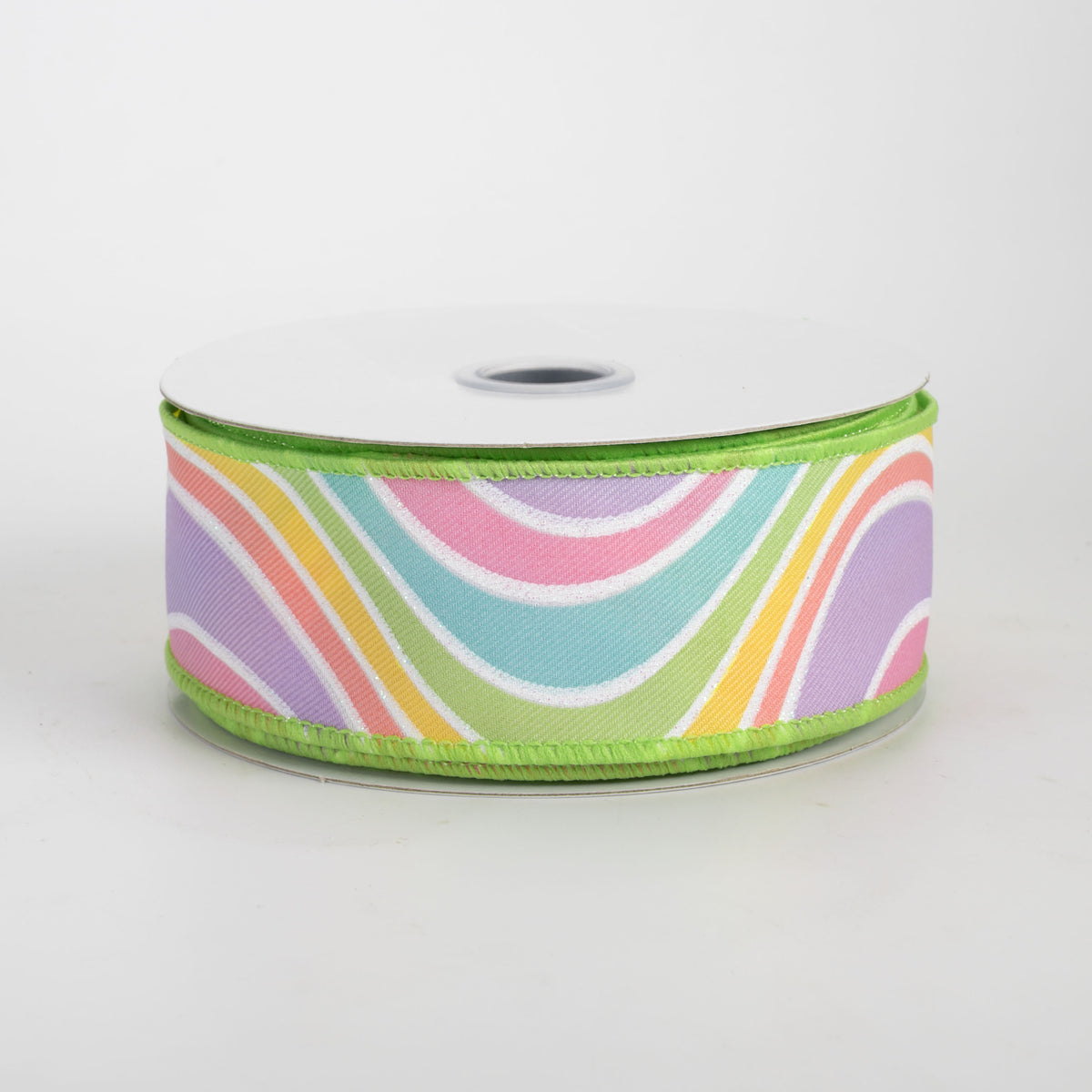 1.5" Multicolor Wavy Stripe Ribbon: Pastels (10 Yards)
