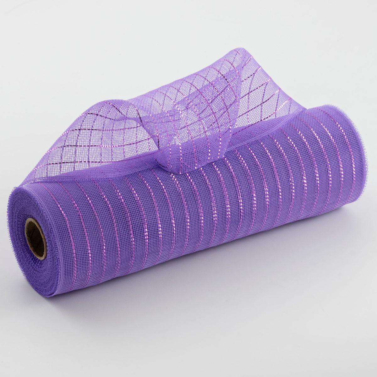 10" Metallic Fine Weave Deco Mesh: Lavender