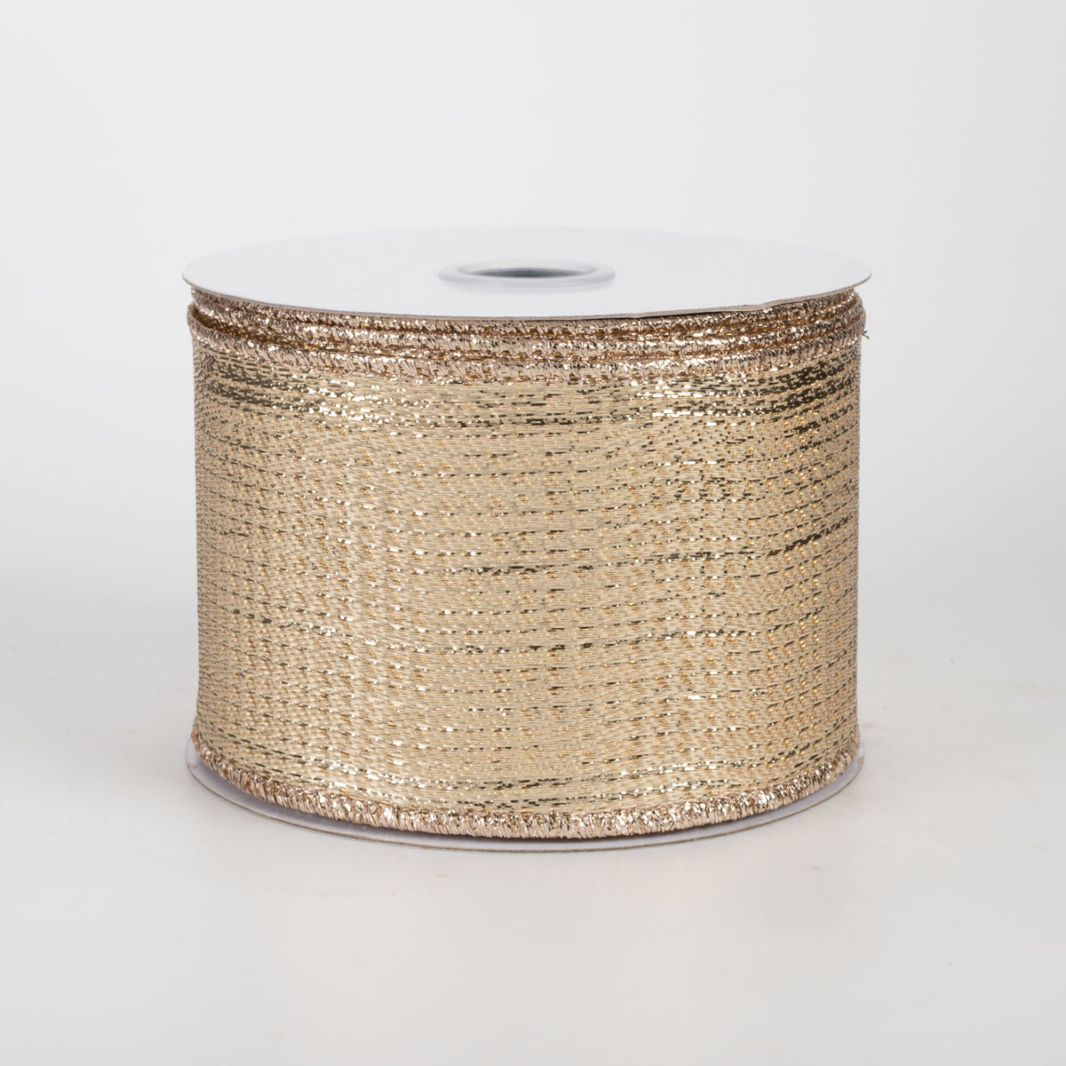 2.5" Metallic Lamé Ribbon: Champagne Gold (10 Yards)
