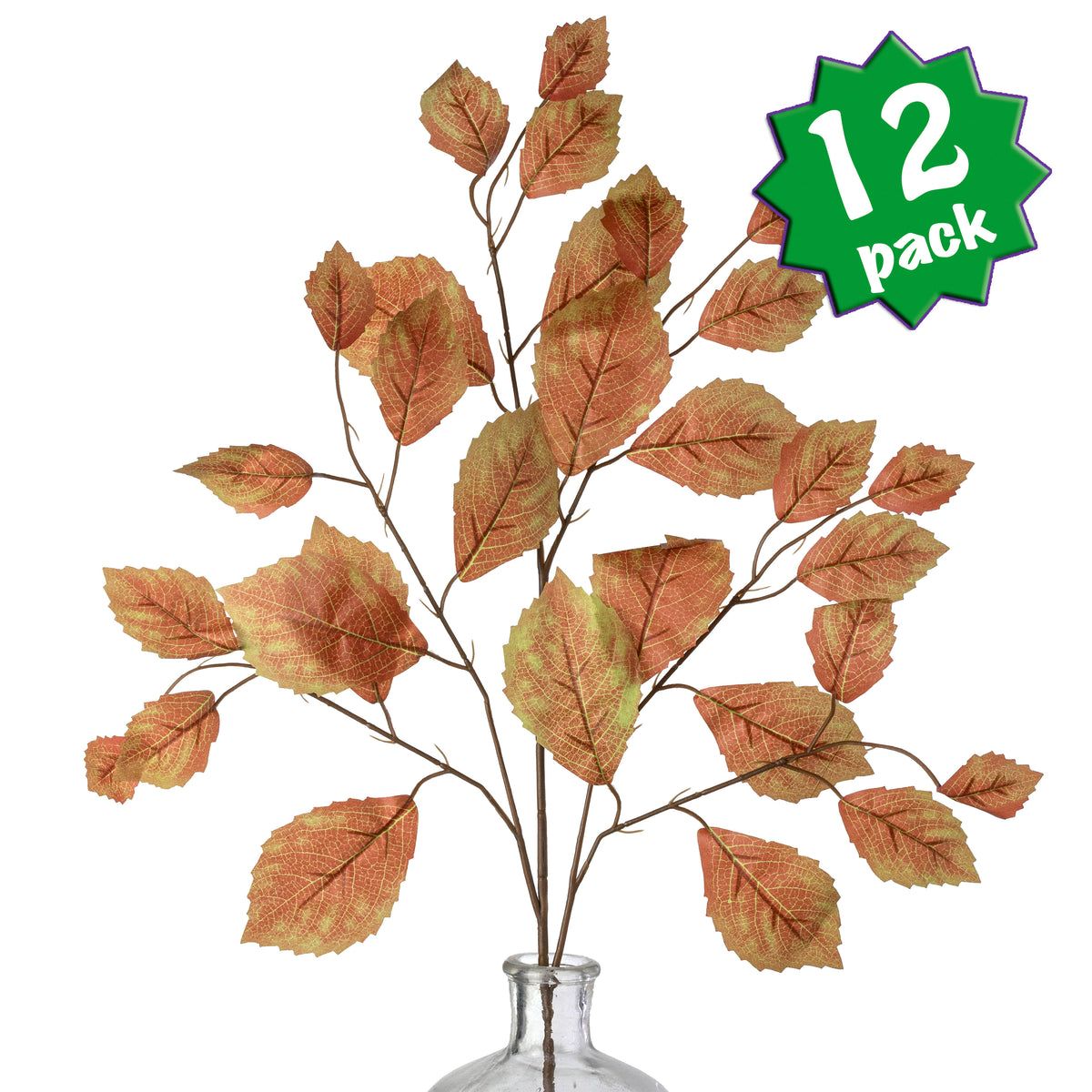 28" Rose Leaf Sprays: Terracotta & Green (12)