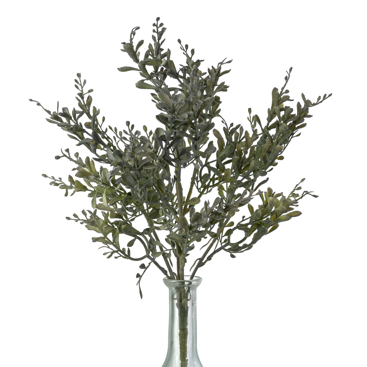 15" Mini Tea Leaf Bush: Dusty Green (5 Stem)