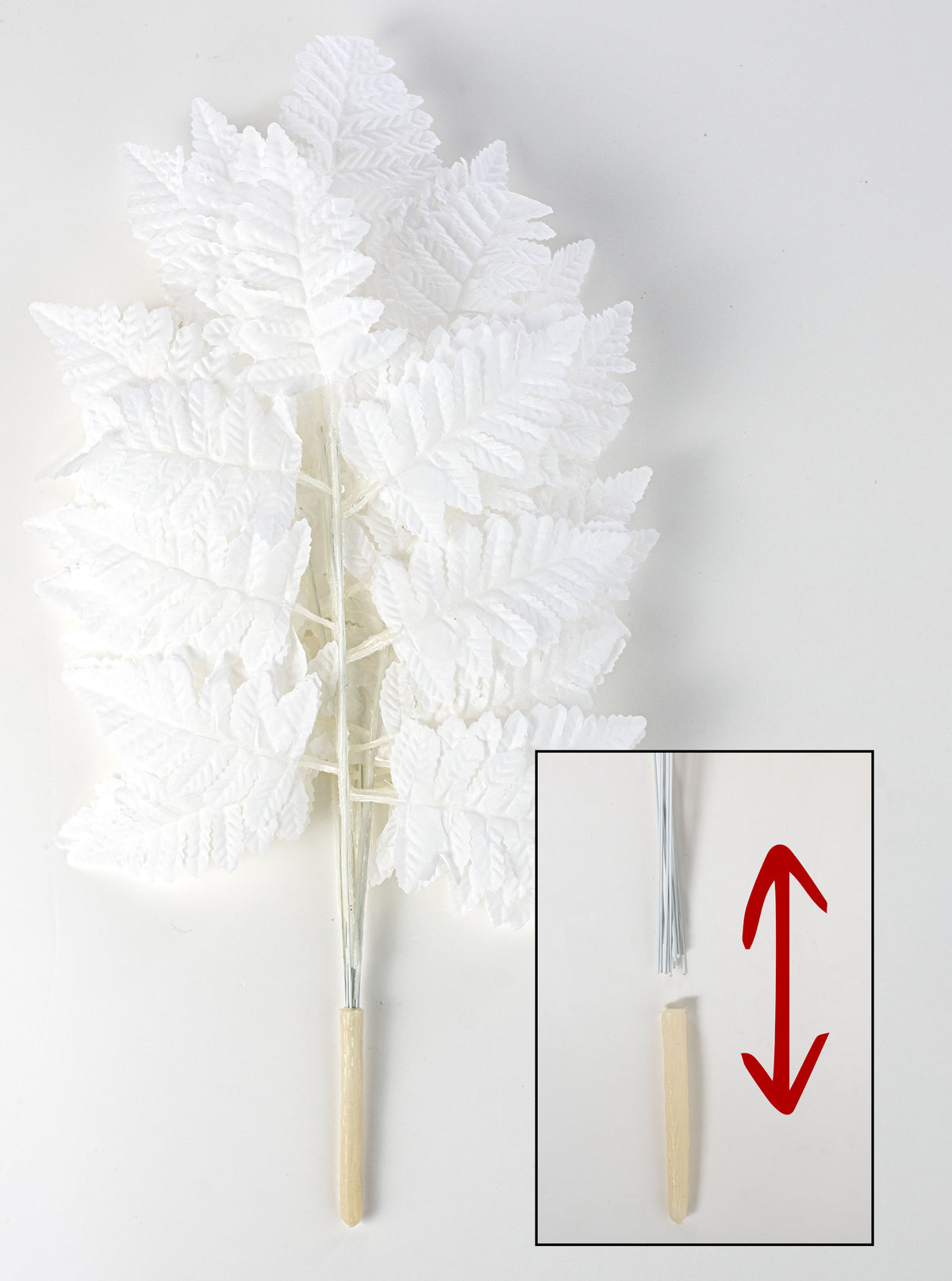 17" Pull Apart Silk Leather Leaf Bush: White (12 Stems)
