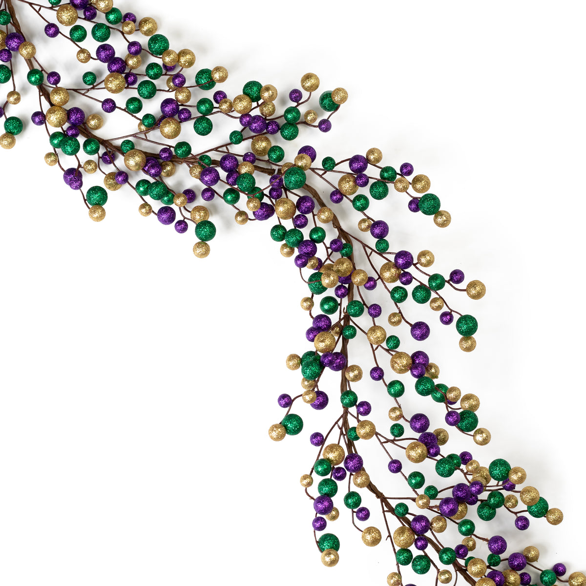 6' Mixed Glitter Ball Garland: Mardi Gras