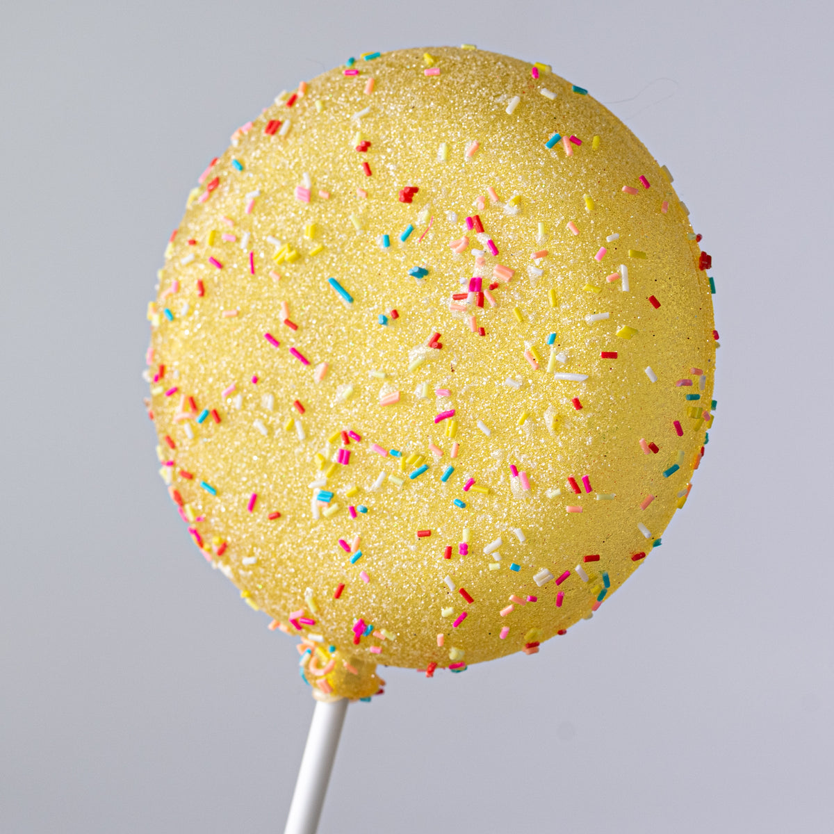 4" x 10" Candy Sprinkle Lollipop Stick: Yellow