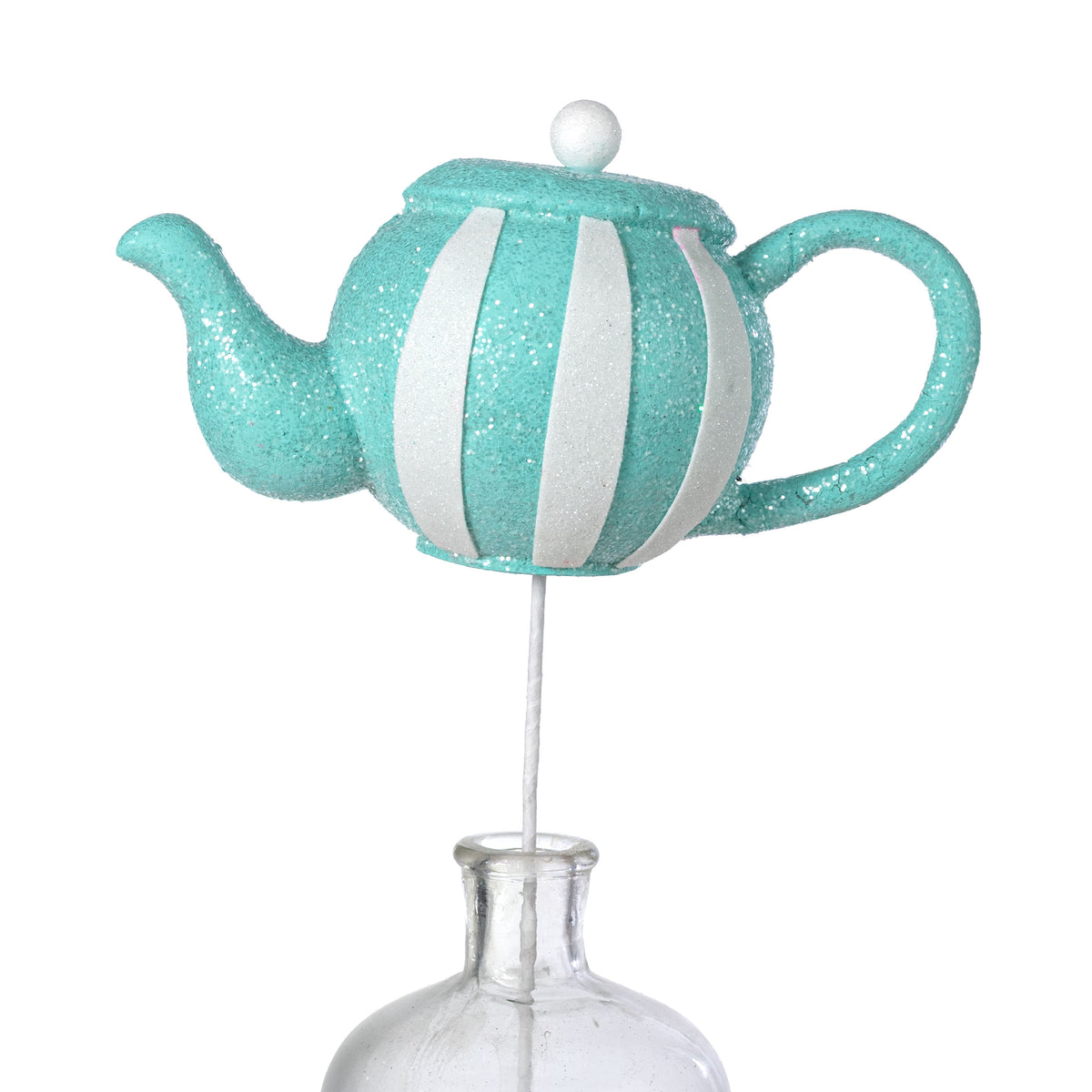 10" x 18" Striped Tea Pot Pick: Mint Blue