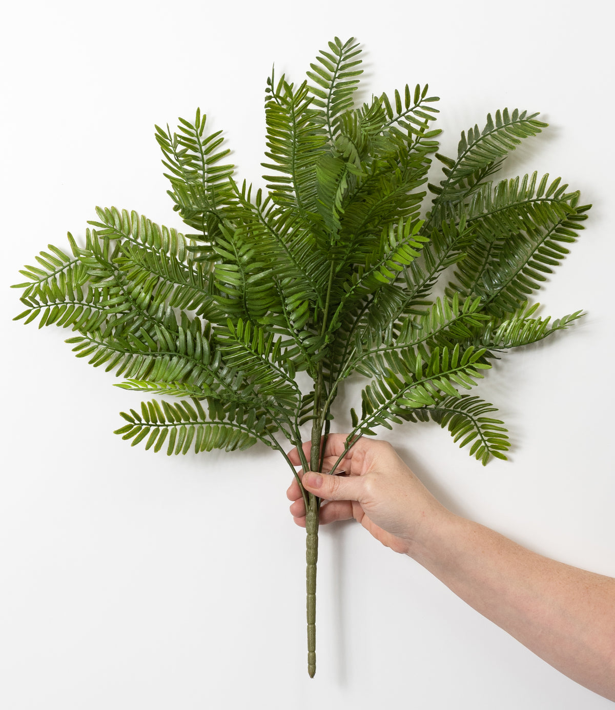 23" Soft Touch Plastic Fern Bush: Two Tone Green