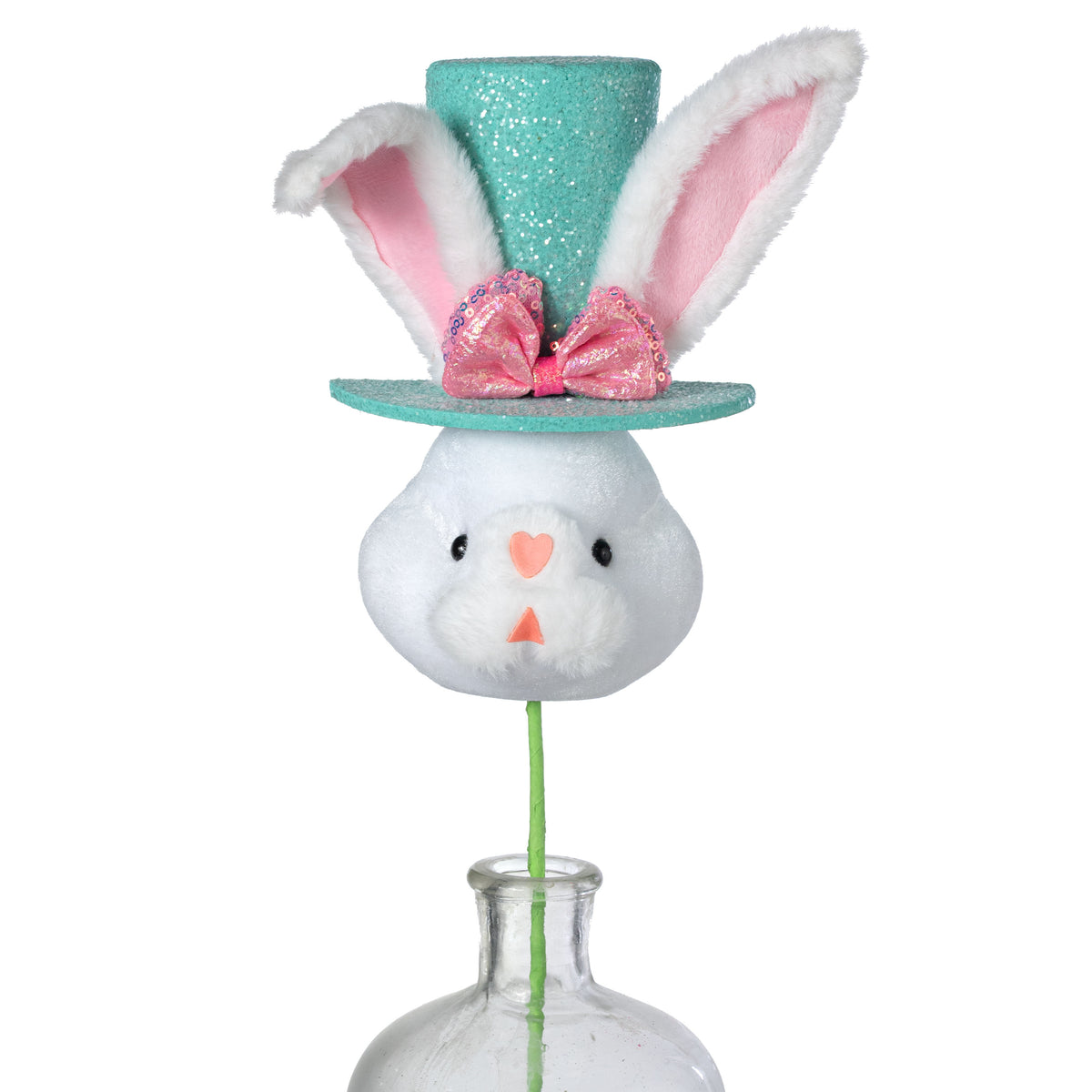 21" Bunny Head Top Hat Pick: Mint Blue & Pink