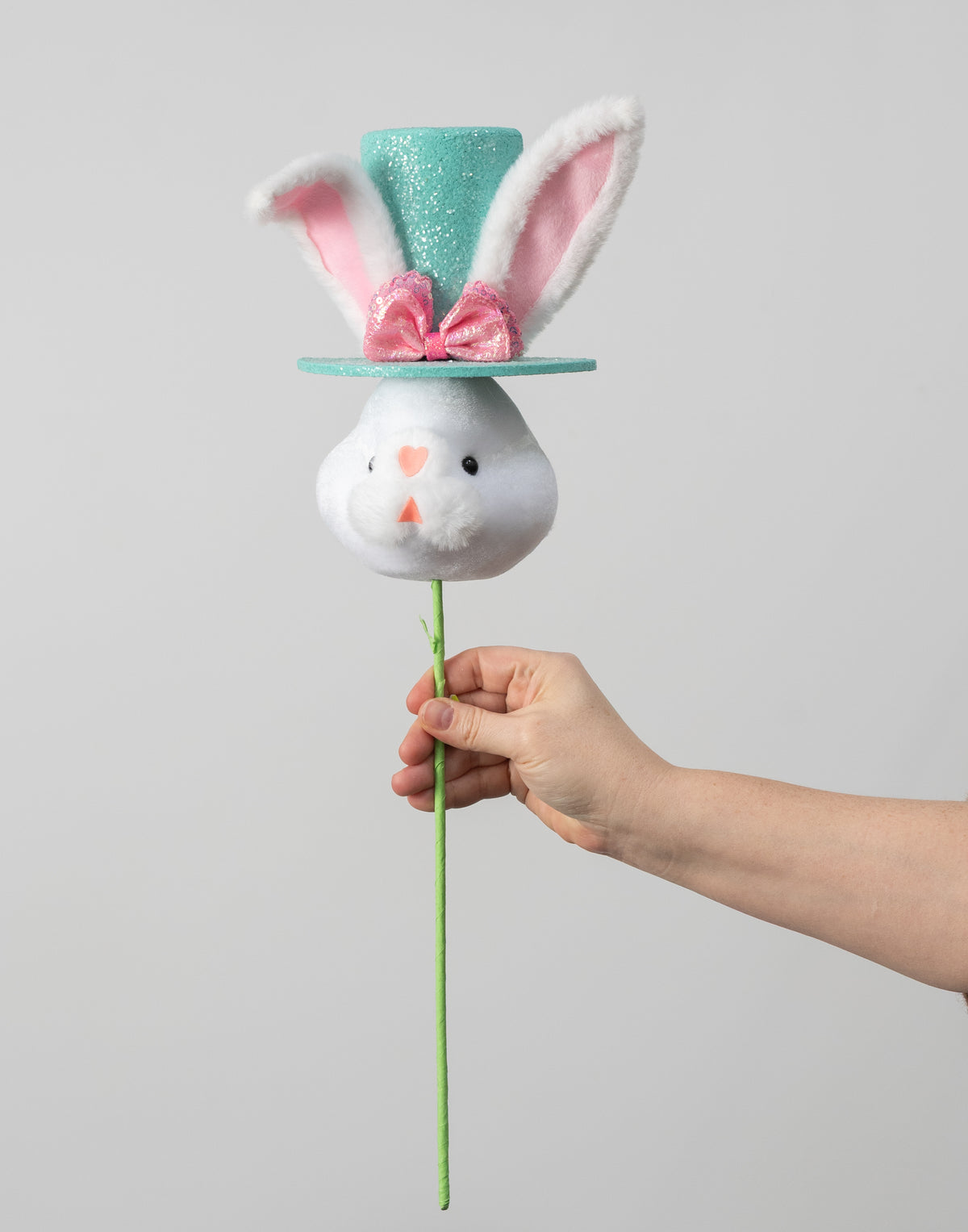 21" Bunny Head Top Hat Pick: Mint Blue & Pink