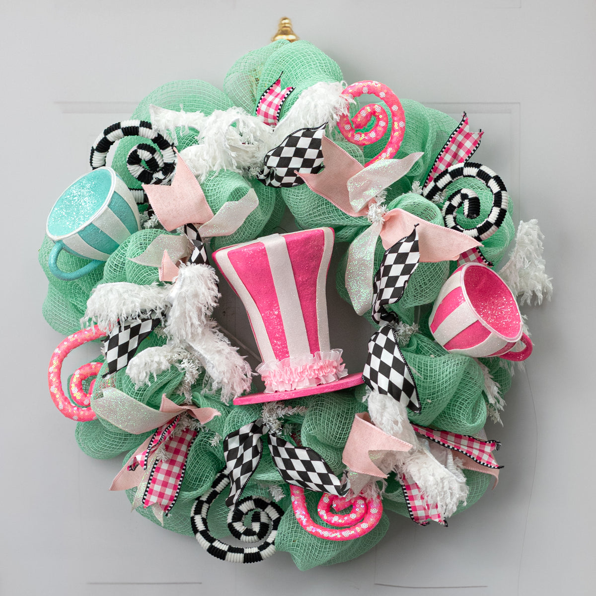 6" x 16" Striped Tea Cup Pick: Hot Pink