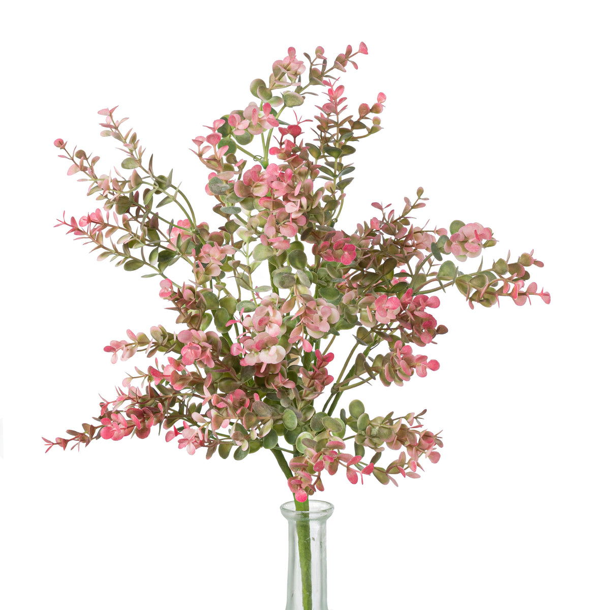 17" Plastic Eucalyptus Bush: Pink