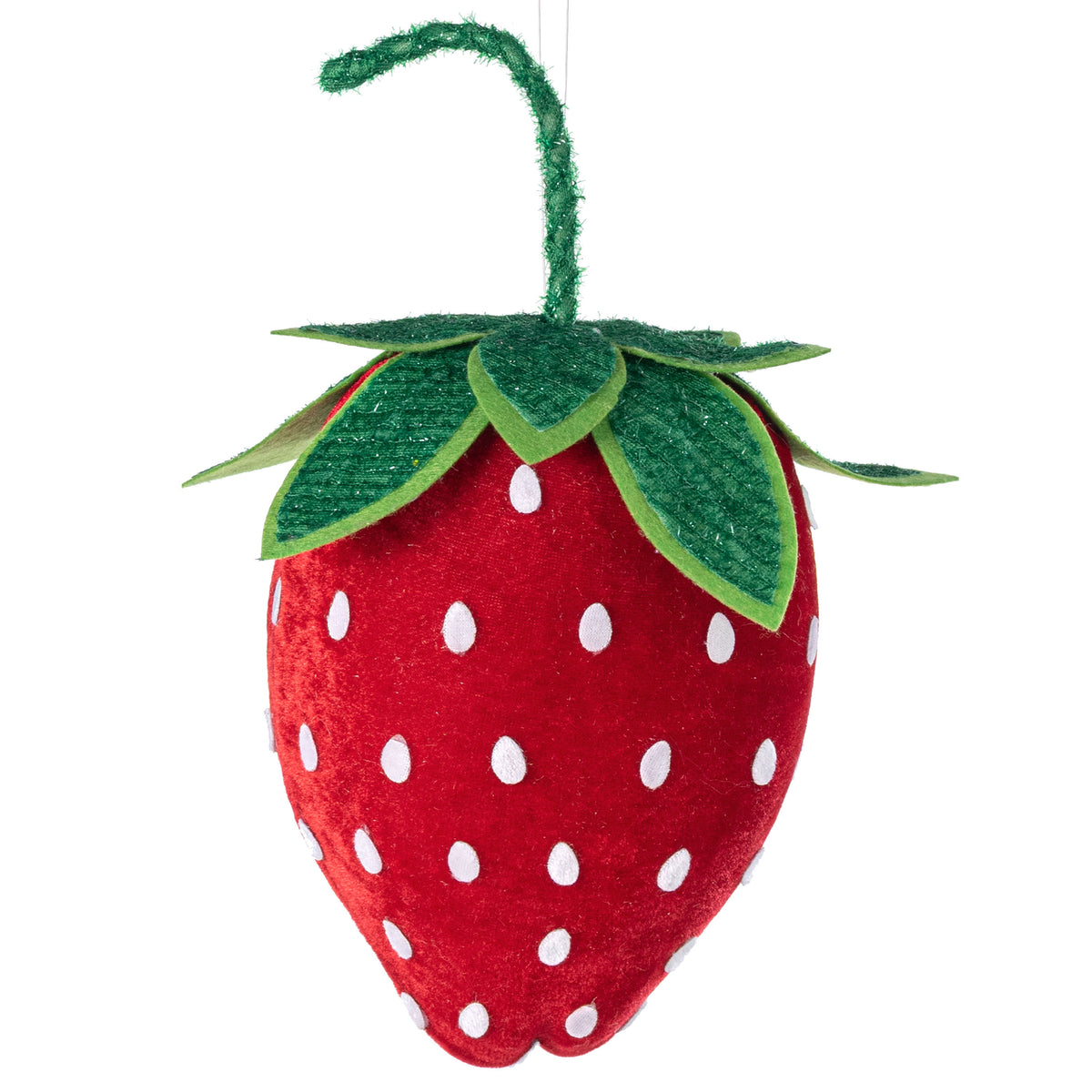 11" Velvet Strawberry Decoration