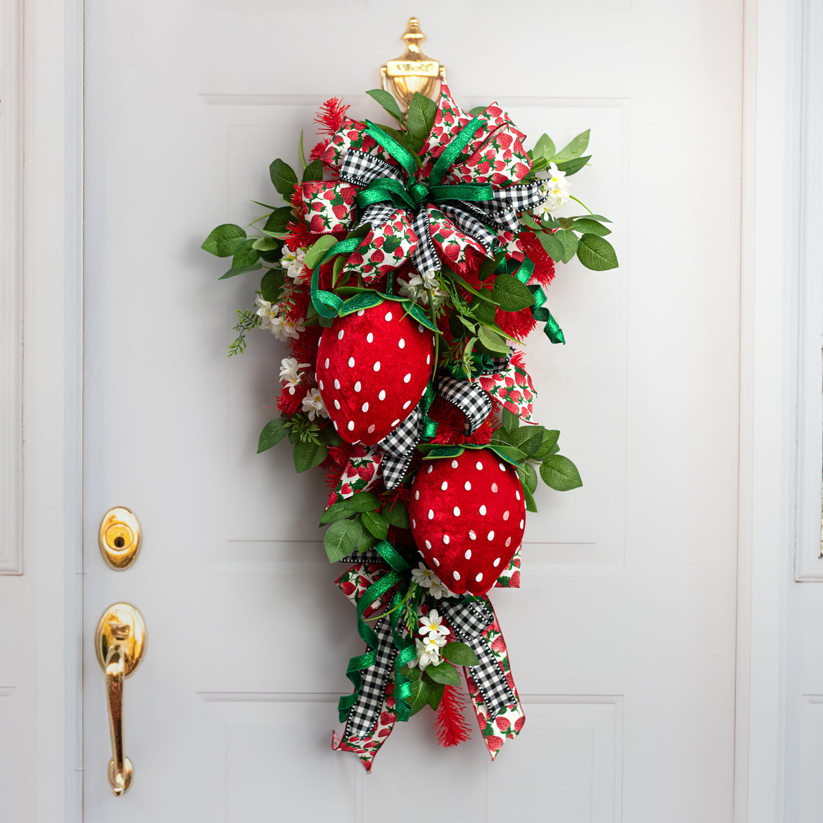 11" Velvet Strawberry Decoration