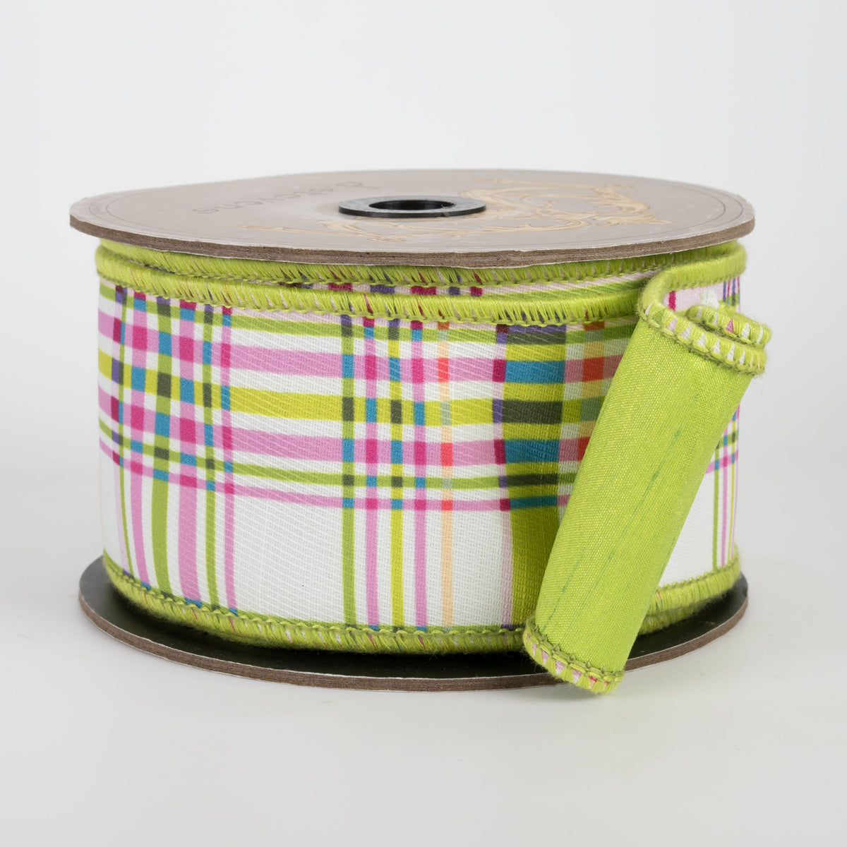 [D Stevens] 2.5" Poplin Spring Plaid Ribbon: NO TWO ALIKE (10 Yards)