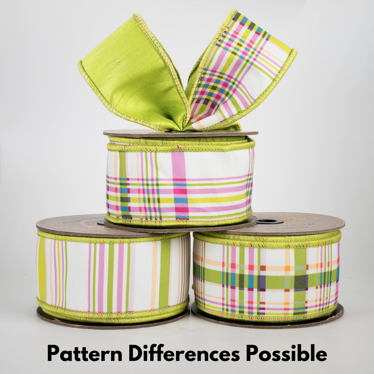 [D Stevens] 2.5" Poplin Spring Plaid Ribbon: NO TWO ALIKE (10 Yards)