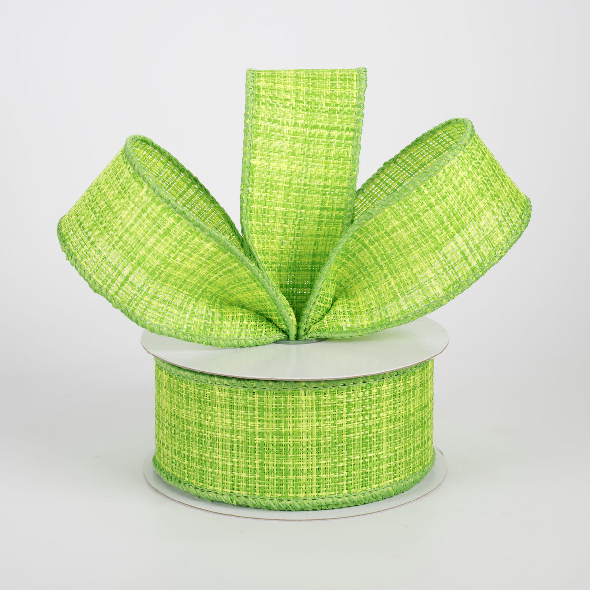1.5" Two-Tone Tweed Ribbon: Lime & Apple (10 Yards)