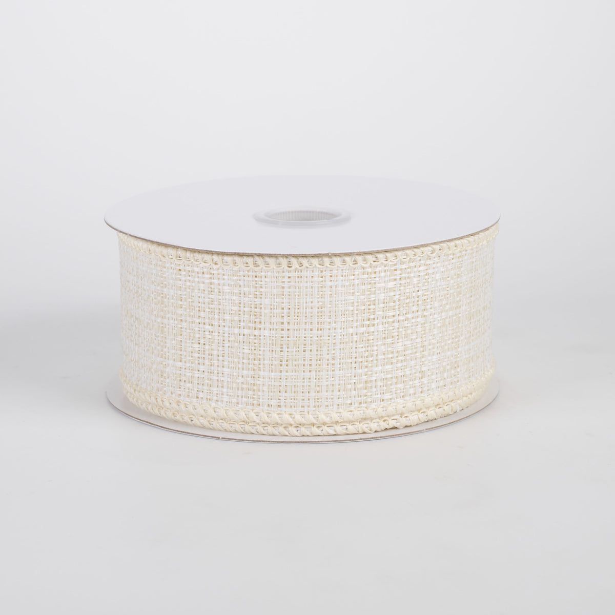 1.5" Two-Tone Tweed Ribbon: Ivory & Tan (10 Yards)