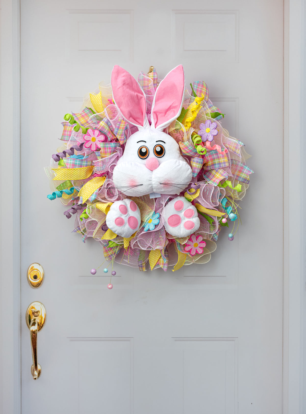 Plush Bunny Face & Paws Wreath Decor Kit (3 Pieces)